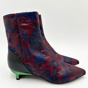 Kenzo Jacquard Pointed Toe Ankle Boots